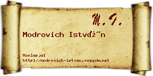 Modrovich István névjegykártya